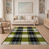 Green Black Plaid Area Rug