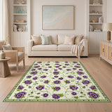 Purple Floral Vintage Purple Floral Vine Area Rug