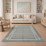 Geometric Modern Black and White Black White Geometric Stripe Area Rug