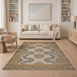 Beige Heritage Tribal Abstract Area Rug