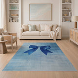 Oversized Blue Bow Silhouette Area Rug