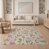 Pink Floral Vintage Delicate Pink Blossom Floral Area Rug