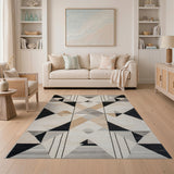 Geometric Modern Geometric Grey Triangle Area Rug
