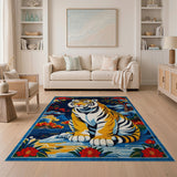 Majestic Golden Tiger Landscape Area Rug