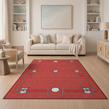 Red Baseball Field Area Rug