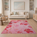 Blush Peony Pink Blush Pink Peony Floral Area Rug