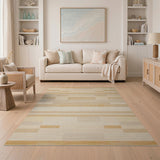 Beige Abstract Geometric Area Rug