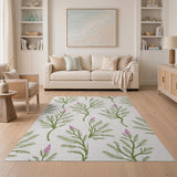 Fern Meadow Pink Bud Area Rug