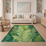 Lush Fern Golden Foliage Area Rug