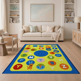 Colorful Alphabet Animals Kids Learning Rug