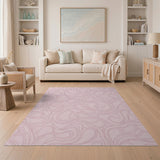 Fluid Pink Wave Abstract Area Rug