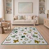 Playful Christmas Zebra Santa Hats Candy Cane Cartoon Rug