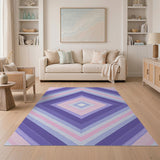 Purple Pink Geometric Diamond Stripe Rug