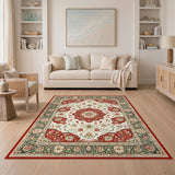 Traditional Persian Red Floral Persian Medallion Area Rug