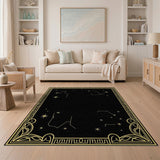 Gold Celestial Constellations Area Rug