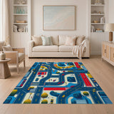 Vibrant City Streets Geometric Area Rug