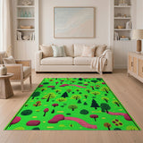 Playful Cartoon Forest Playground Rug
