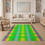 Vibrant Multi-Color Plaid Area Rug