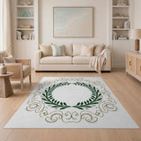 Ornate Laurel Wreath Area Rug