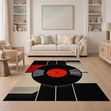 Modern Geometric Vinyl Record Area Rug
