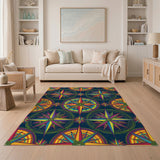 Rainbow Star Compass Area Rug