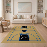 Basketball Court Diagram Area Rug