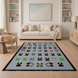 Playful Multi-Color Paw Prints Area Rug