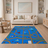 Helicopter Road Adventure Kids Play Rug