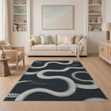 Coiled White Snake Heritage Area Rug