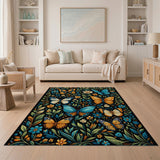 Vibrant Butterfly Floral Garden Rug
