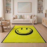 Vibrant Yellow Smiley Face Area Rug