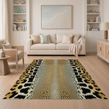 Brown and Tan Leopard Print Tan Area Rug