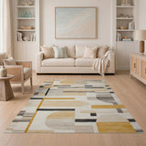 Modern Mustard Geometric Abstract Area Rug