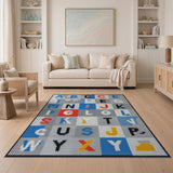 Multi-color and Patterns Vibrant Alphabet ABC Kids Area Rug