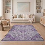 Traditional Persian Purple Persian Medallion Area Rug