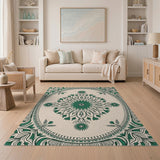 Verdant Floral Medallion Persian Rug