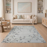 Delicate Cherry Blossom Grey Area Rug