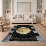 Golden Moon Geometric Area Rug