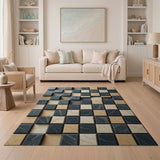 Geometric 3D Marble Cube Area Rug