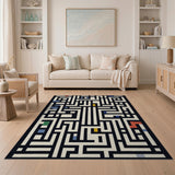 Multi-Color Maze Labyrinth Geometric Area Rug