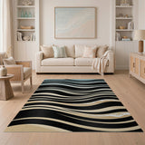 Teal Carbon Wave Area Rug
