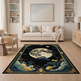 Ornate Moonlit Pines Night Sky Area Rug
