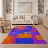 Geometric Modern Multi-color and Patterns Vibrant Multi-Color Geometric Abstract Area Rug