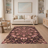 Mandala Pink Floral Mandala Area Rug