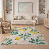 Lemon Leaf Fruit Pattern Area Rug