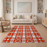 Red Southwestern Geometric Tribal Rug