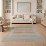 Beige Grid Fade Abstract Area Rug