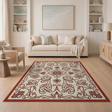 Traditional Persian Ornate Red Floral Persian Area Rug