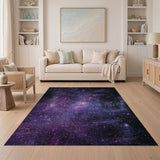 Purple Nebula Starfield Area Rug