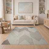 Modern Geometric Beige Triangle Area Rug